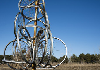 Naklejka premium Construction of hoops Bicycle wheels.