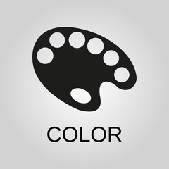 Color icon. Color symbol. Flat design. Stock - Vector illustration