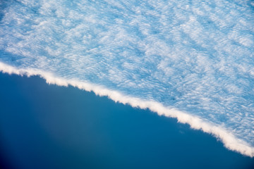 Beautiful clouds line on sky. Blue photo