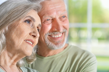 happy senior couple laughing