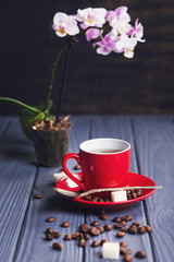 coffee with orchid