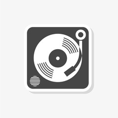 Gramophone sticker, simple vector icon