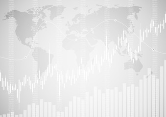 Abstract financial chart with stock graph market.Vector illustration