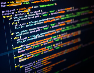 PHP code on the dark blue background
