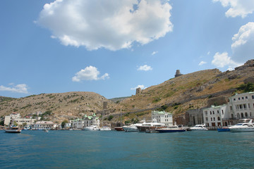 View of Balaklava Bay, Sevastopol, Republic of Crimea, Russia.