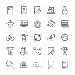 Modern Simple Set of science, bookmarks, education Vector outline Icons. ..Contains such Icons as  check,  competition,  vector,  astronomy and more on white background. Fully Editable. Pixel Perfect.