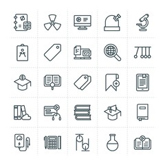 Modern Simple Set of science, bookmarks, education Vector outline Icons. ..Contains such Icons as  experiment,  education,  knowledge, book and more on white background. Fully Editable. Pixel Perfect.