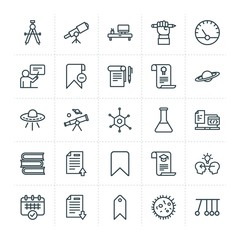 Modern Simple Set of science, bookmarks, education Vector outline Icons. ..Contains such Icons as  balance, education, pendulum,  space and more on white background. Fully Editable. Pixel Perfect.