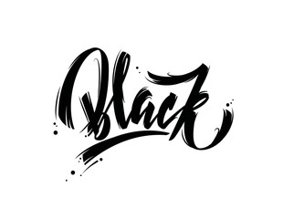 Black handwritten lettering typography.  Vector illustration. 