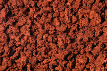 Instant coffee in granules. Instant coffee background macro.