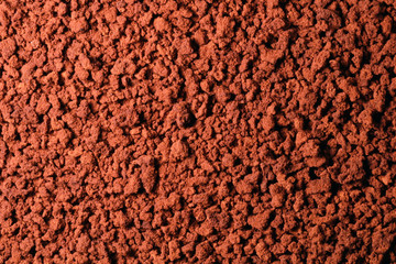 Instant coffee in granules. Instant coffee background macro.