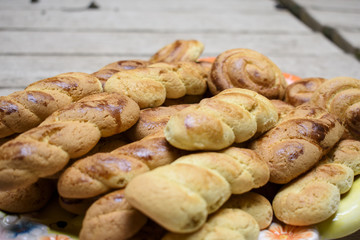 Easter buns in a platter