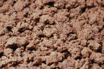 Instant coffee in granules. Instant coffee background macro.