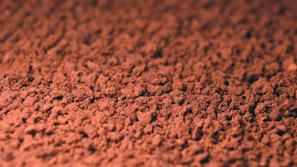 Instant coffee in granules. Instant coffee background macro.