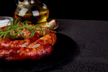 Grilled  or Roasted spiral pork sausages