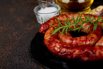 Grilled  or Roasted spiral pork sausages