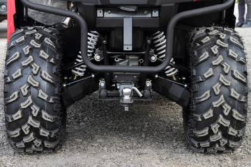 Fototapeta premium Rear wheels and a coupling of the ATV.