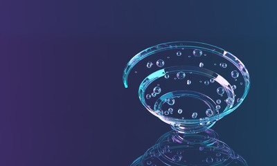 Abstract spiral with glass spheres