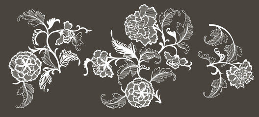 lace floral elements for your design