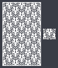 Laser cut vector panel and the seamless pattern for decorative panel. A picture suitable for printing, engraving, laser cutting paper, wood, metal, stencil manufacturing.