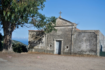 Old small chapel on the coast of Corsica island, France
