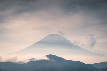 Mountain Fuji with cloudy in summer season