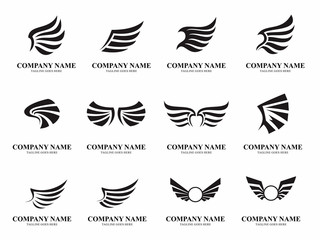 collection of wing logos Vector Template