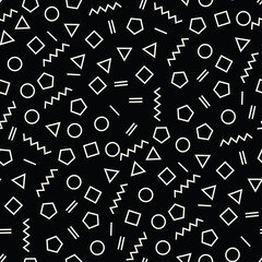 memphis style geometric seamless pattern