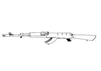 sketch submachine gun  vector