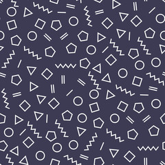 memphis style geometric seamless pattern