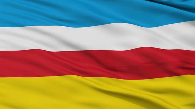 Zory closeup flag, city of Poland, realistic animation seamless loop - 10 seconds long