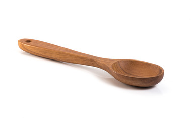 wooden spoon isolated on white background.