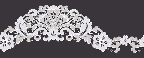 ornate lace edging. vector illustration. seamless element