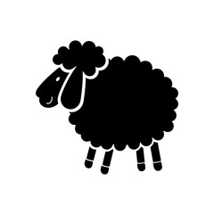 Sheep flat vector icon. Sheep sketch icon for web, mobile and infographics. Hand drawn . Isolated on white background.