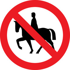 No horse riders on road sign © alessandro0770