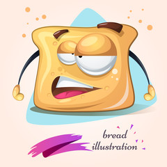 Cartoon funny, cute, crazy bread Vector eps 10