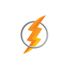 orange thunder bolt sign logo