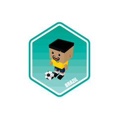 soccer isometric theme brazil