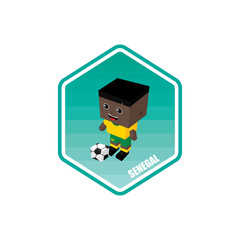 soccer isometric theme senegal