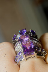 Silver Ring with Purple Zircon