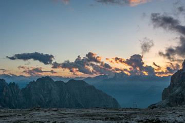 Spectacular mountain view at sunset.