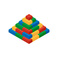 pyramid from colorful building blocks