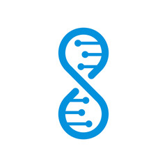 DNA logo template isolated vector illustration. Infinity loop logotype on white background