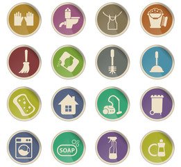 cleaning company icon set