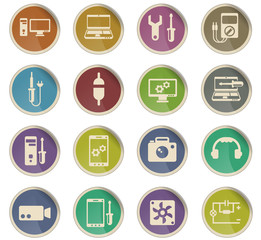 electronics repair icon set
