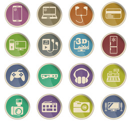 electronics supermarket icon set