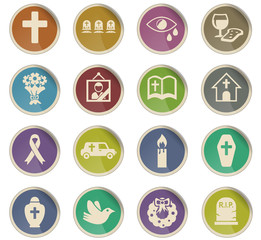 Fototapeta premium funeral services icon set
