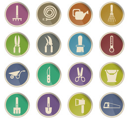 garden tools icon set
