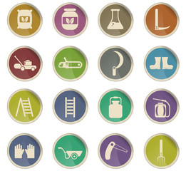 garden tools icon set