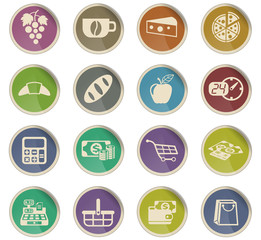 grocery store icon set